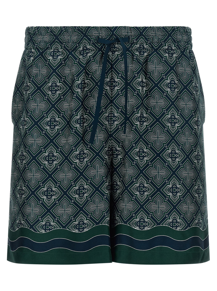 Multicolor Silk Bermuda Shorts