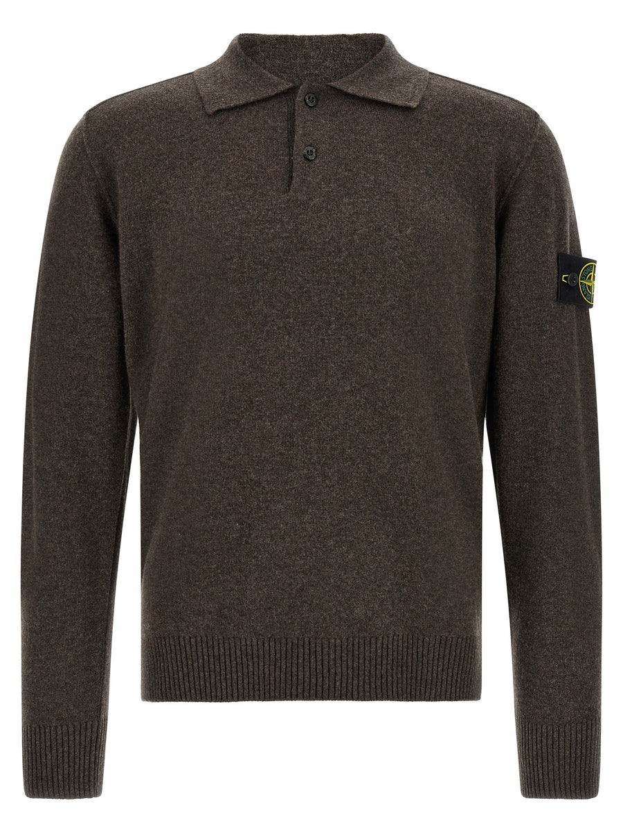Brown Virgin Wool Polo Shirt