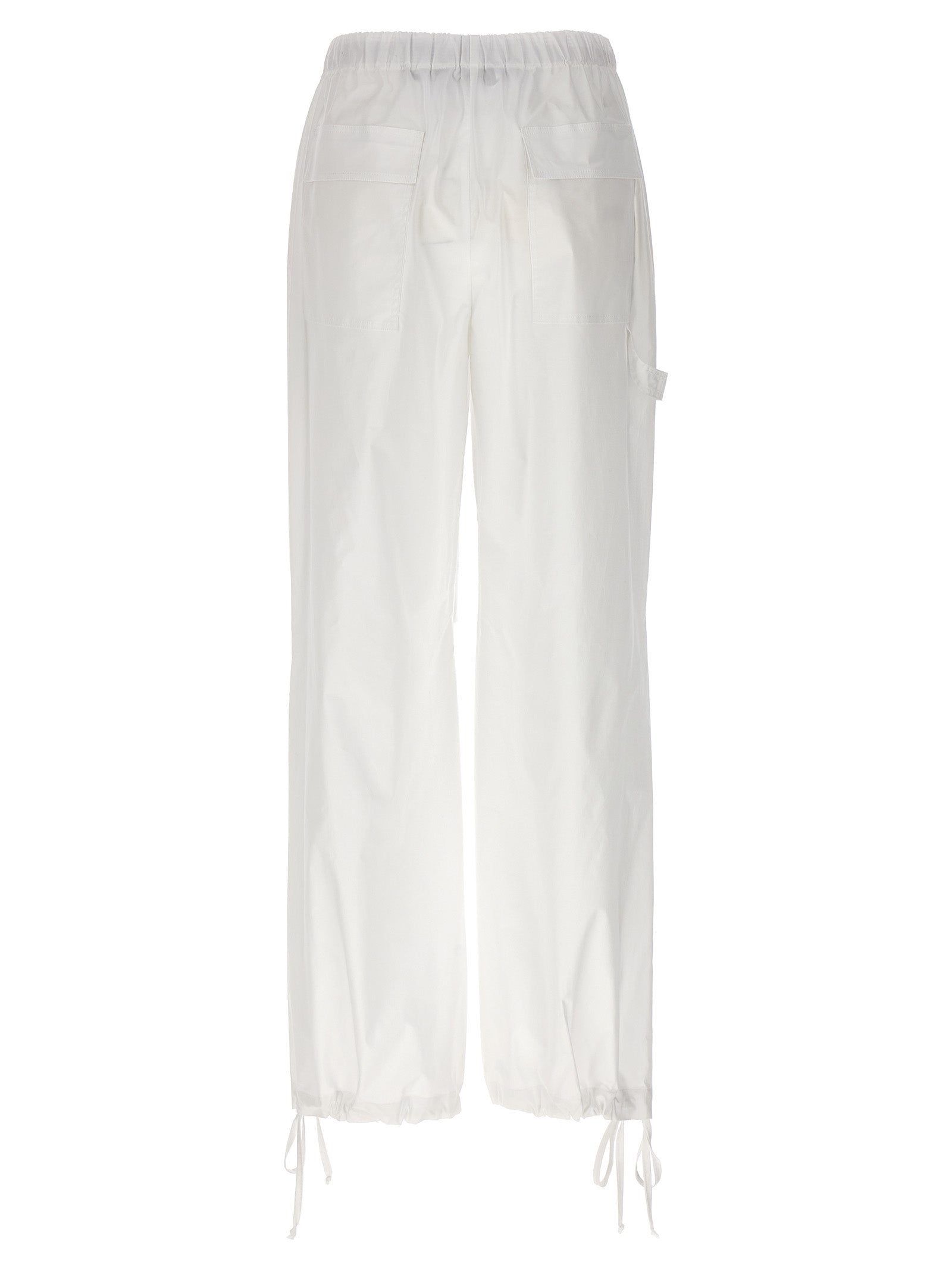 Cargo Trousers White Cotton Pant
