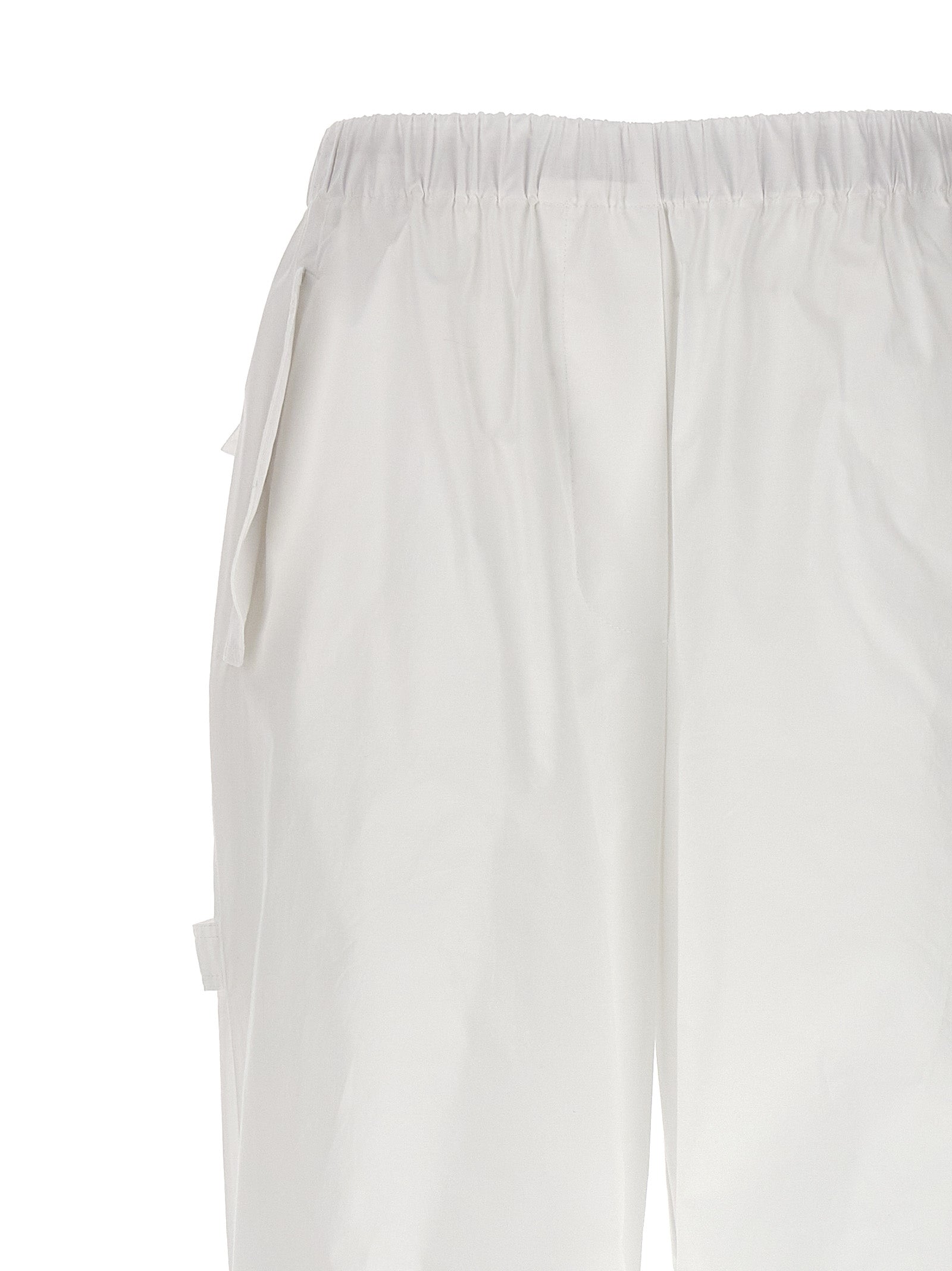 Cargo Trousers White Cotton Pant