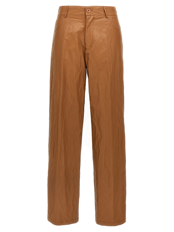Leather-effect pants Brown