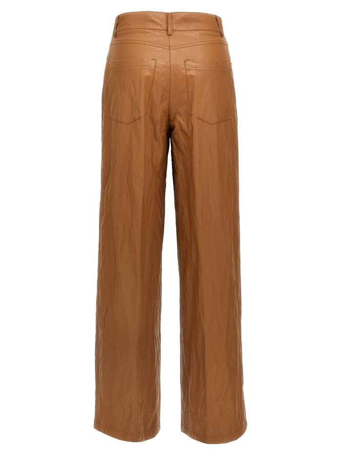 Leather-effect pants Brown