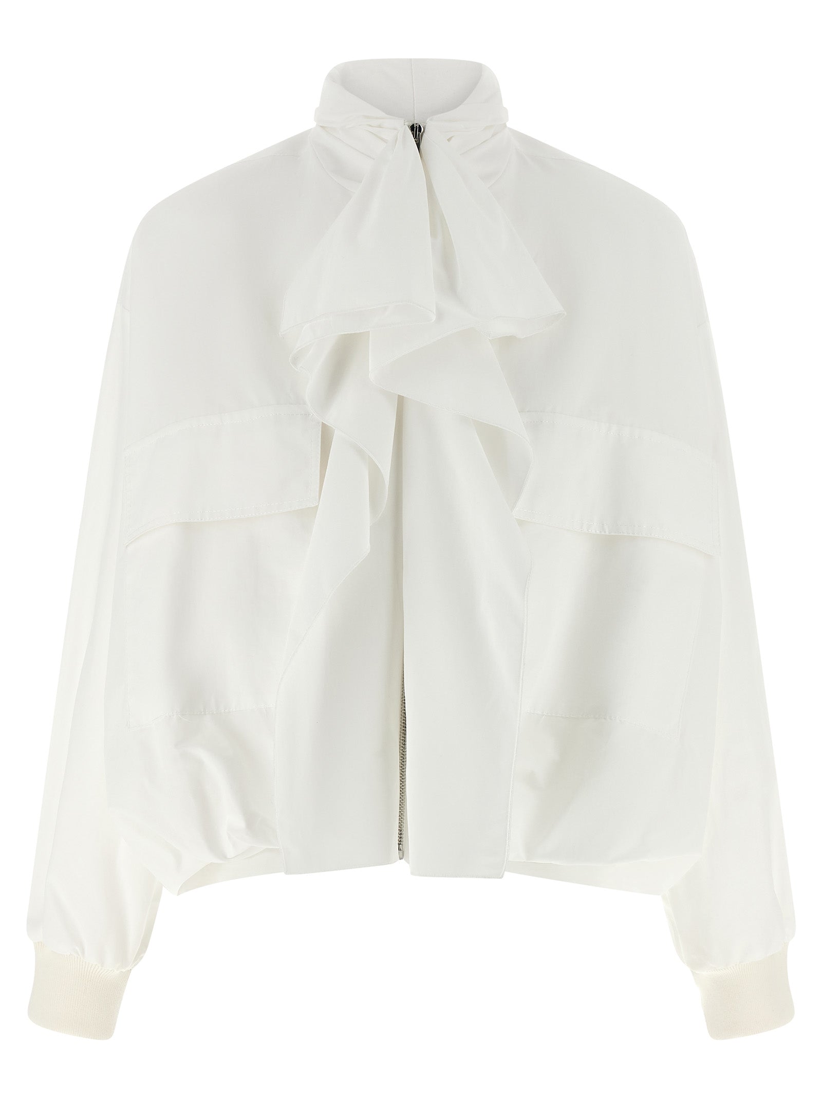 Laullière neck bomber jacket White Cotton Polyamide Down Jacket, Parka, Casual