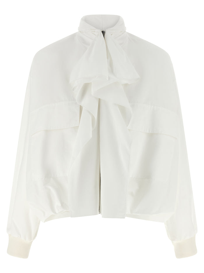 Laullière neck bomber jacket White Cotton Polyamide Down Jacket, Parka, Casual