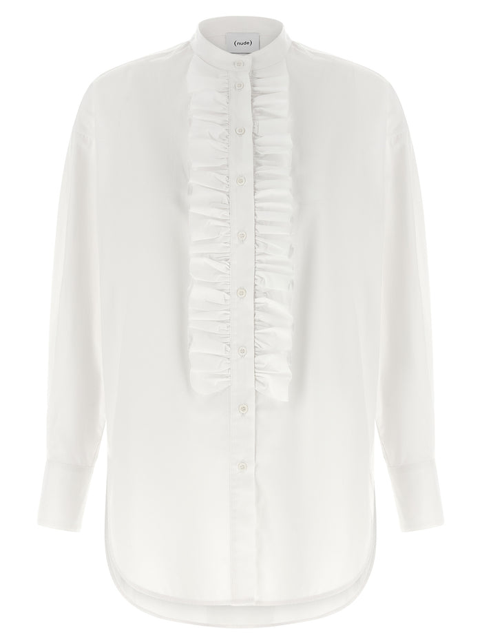 Ruches shirt White Cotton Shirt, Blouse