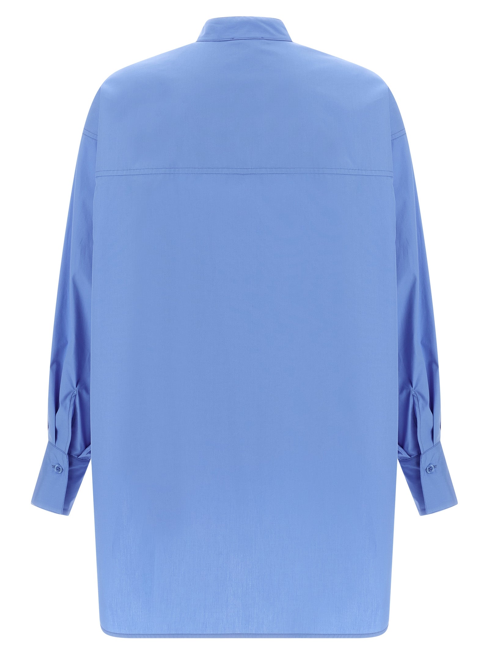 Ruches shirt Light Blue Cotton Shirt, Blouse