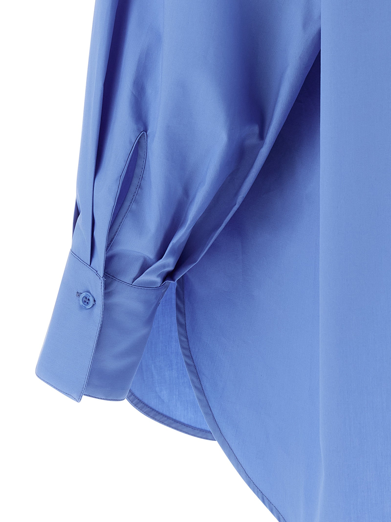 Ruches shirt Light Blue Cotton Shirt, Blouse