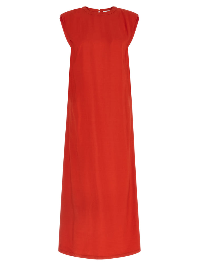 Round-neck dress Red Viscose