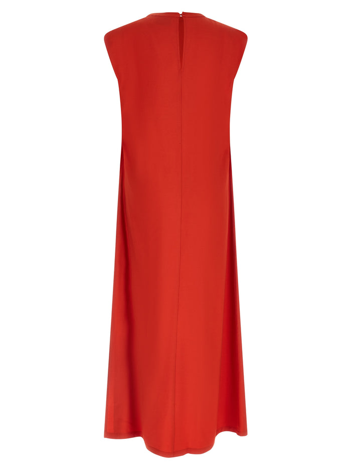 Round-neck dress Red Viscose