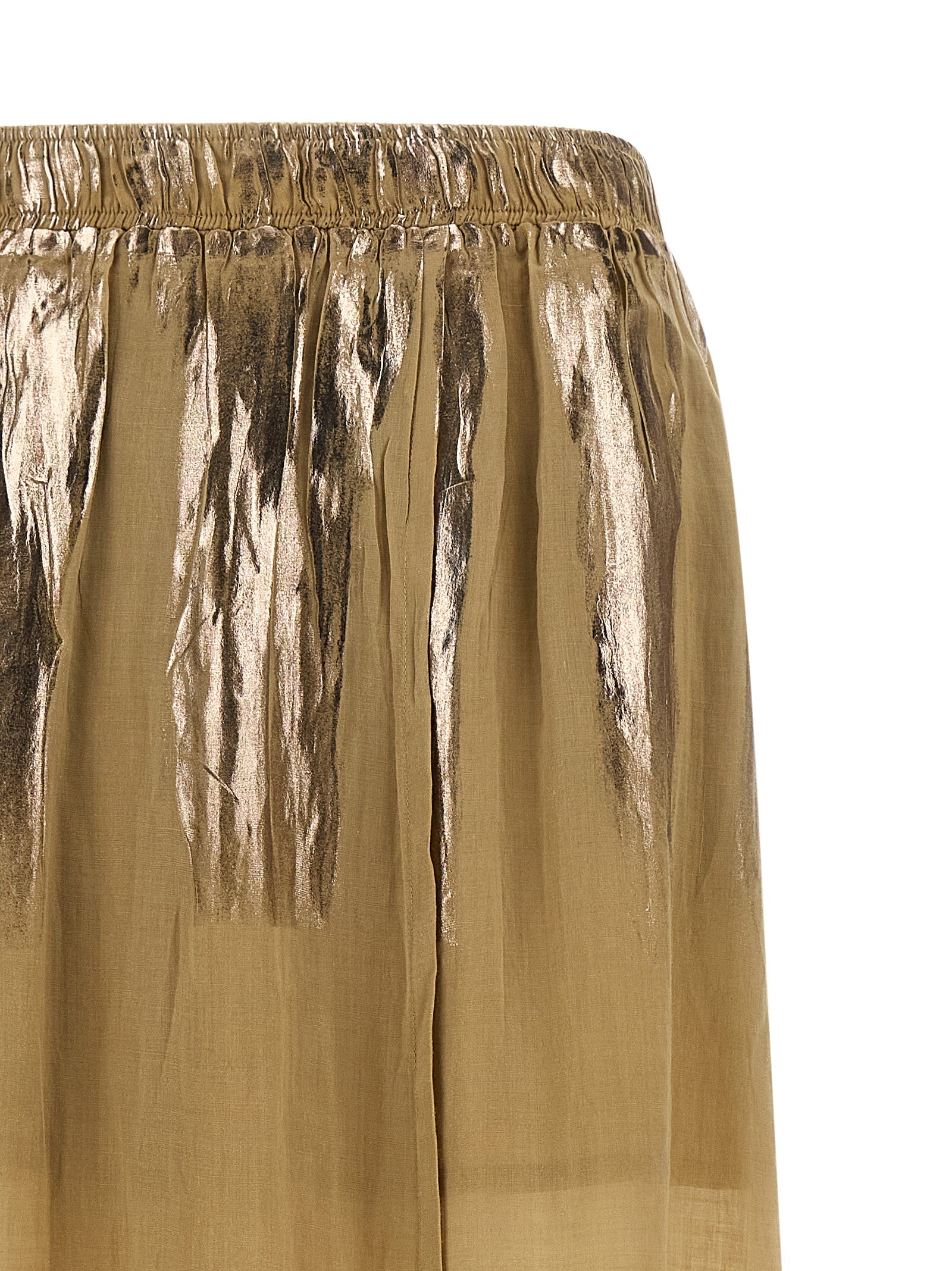 Slit skirt Brown Tencel
