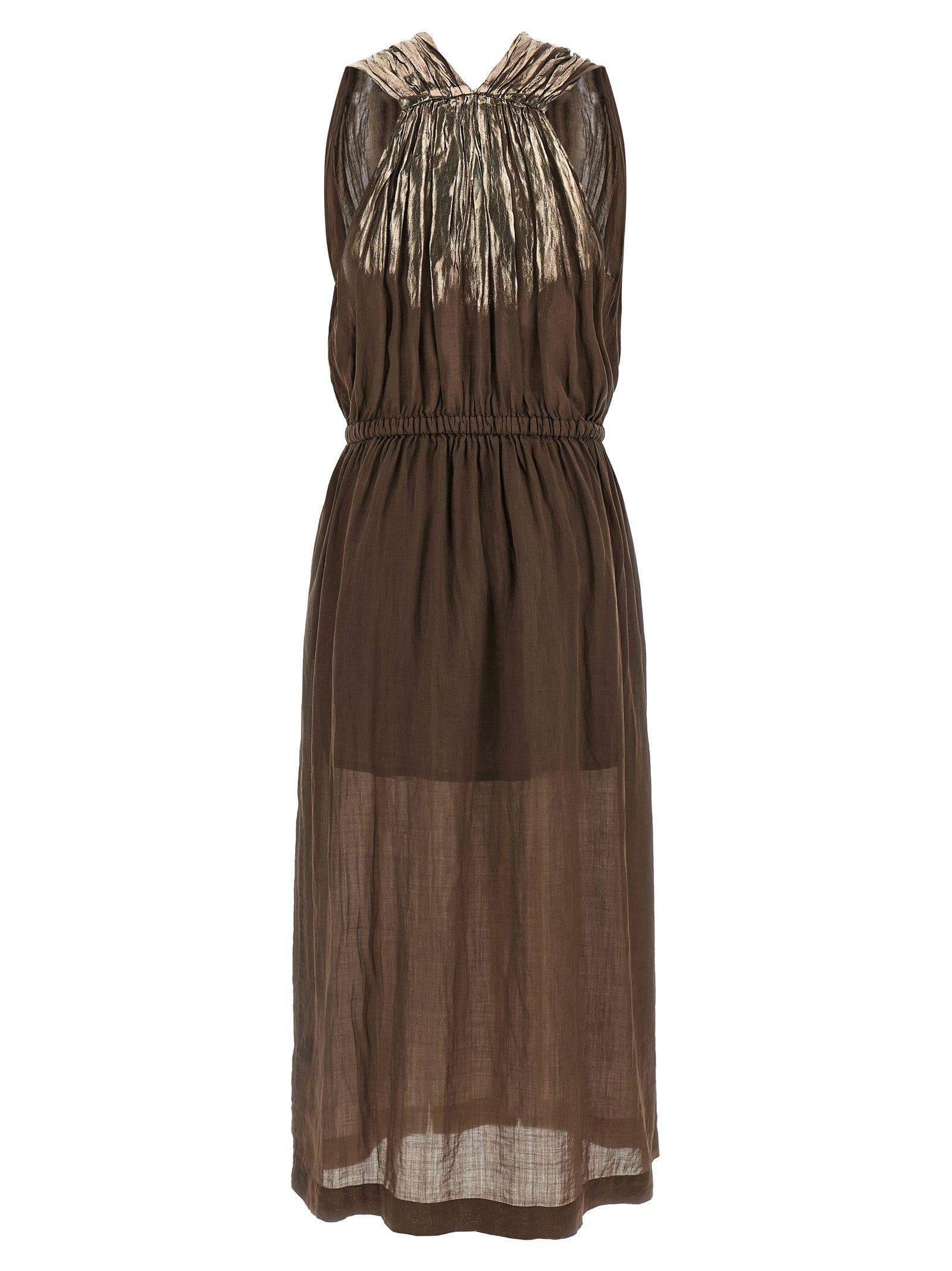 Linen blend dress Brown Tencel