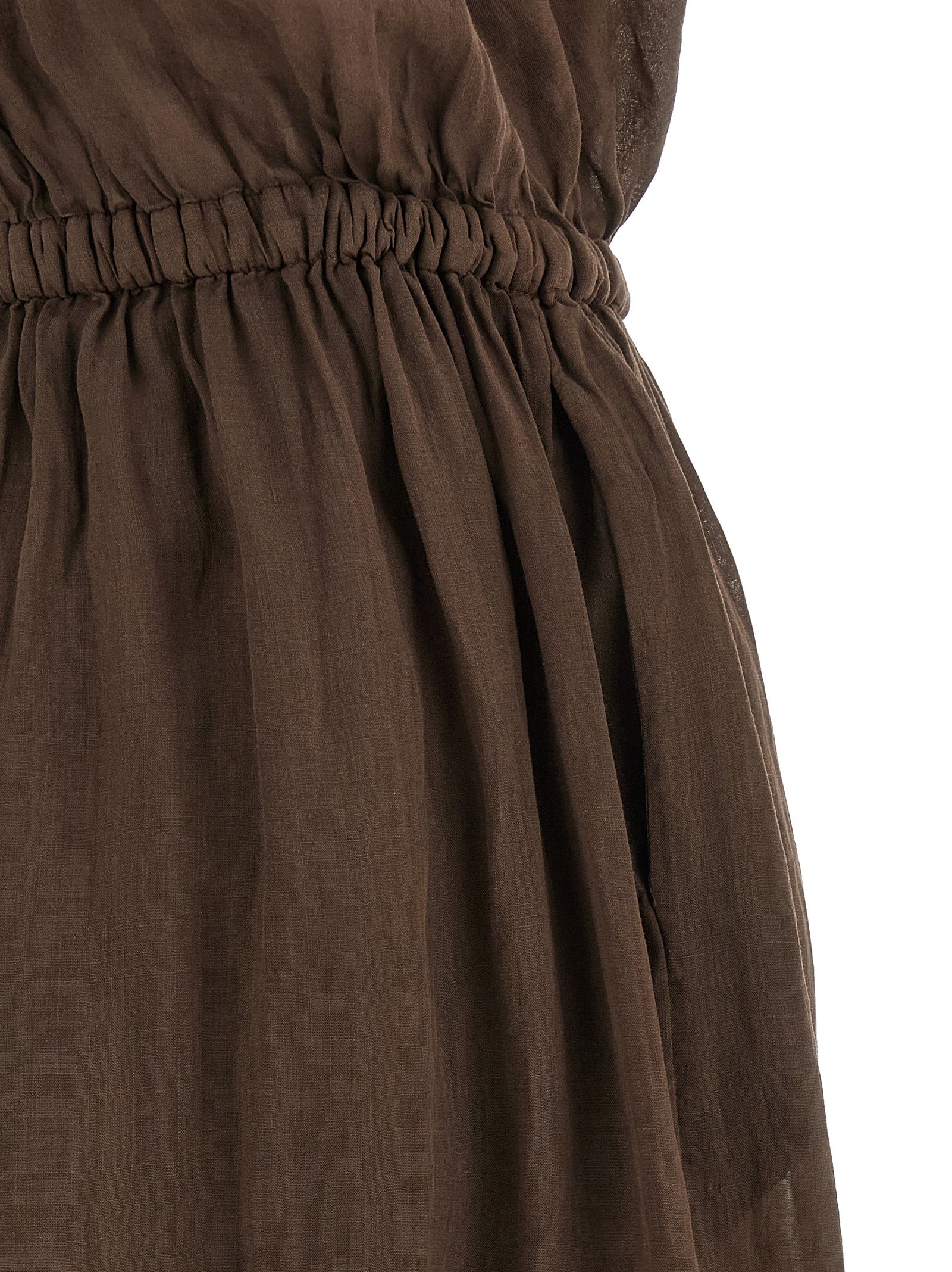 Linen blend dress Brown Tencel