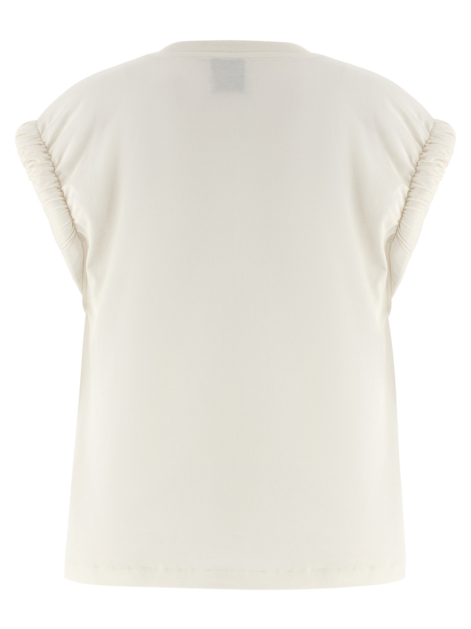 Curled sleeve t-shirt White Cotton