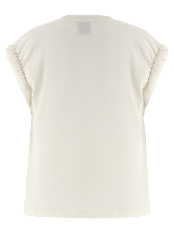 Curled sleeve t-shirt White Cotton