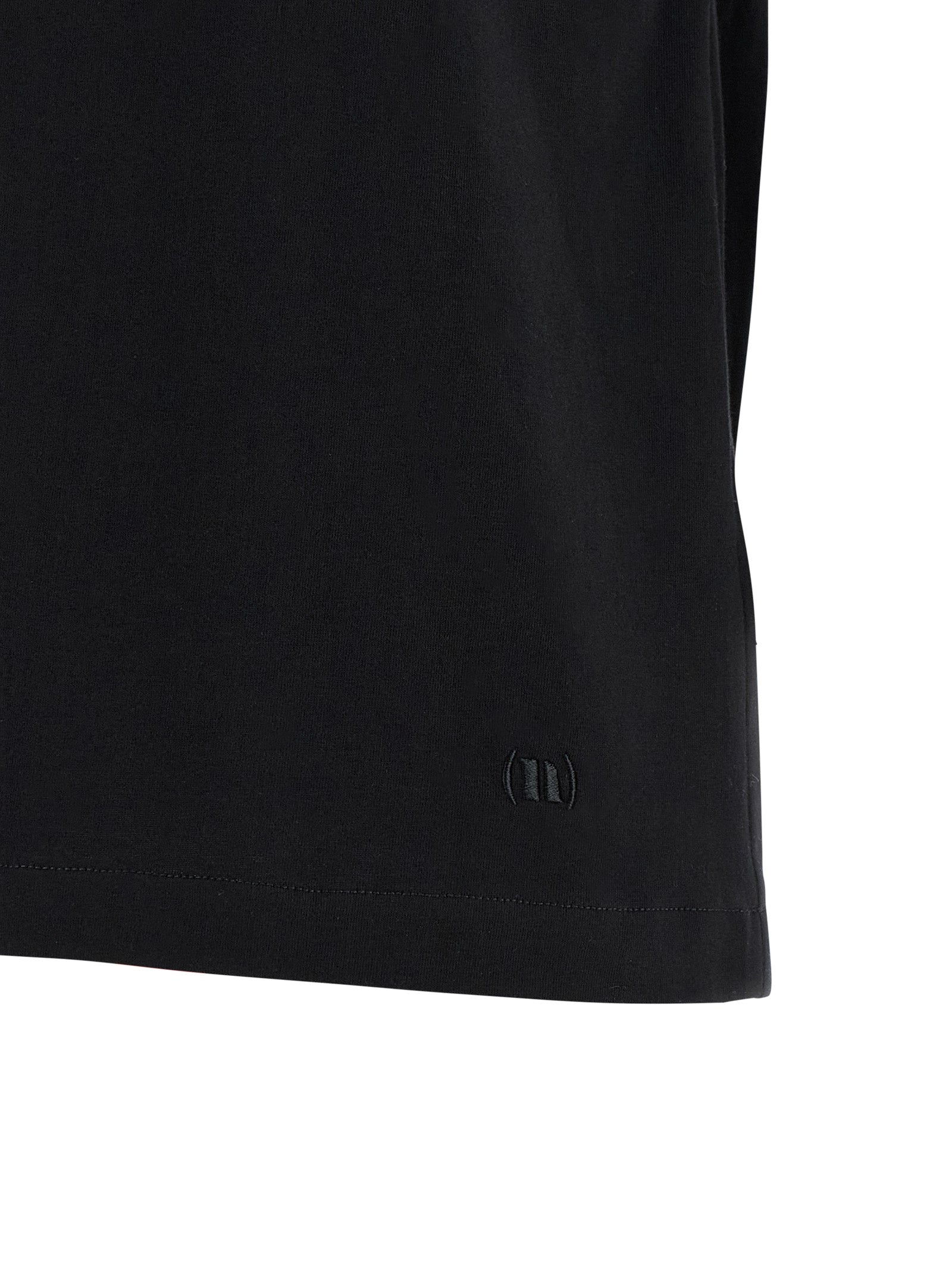 Curled sleeve t-shirt Black Cotton