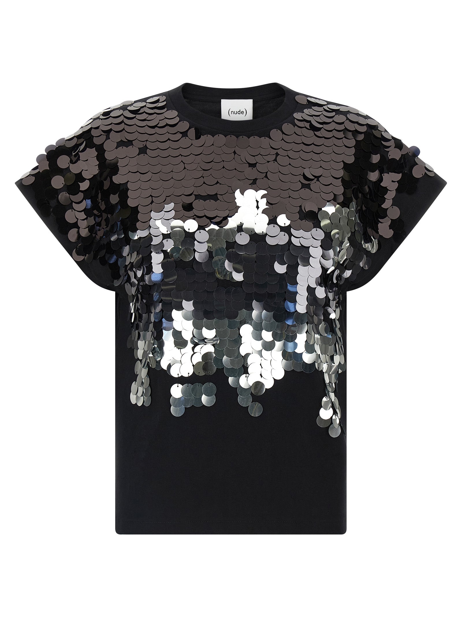 Sequin T-shirt Black Cotton