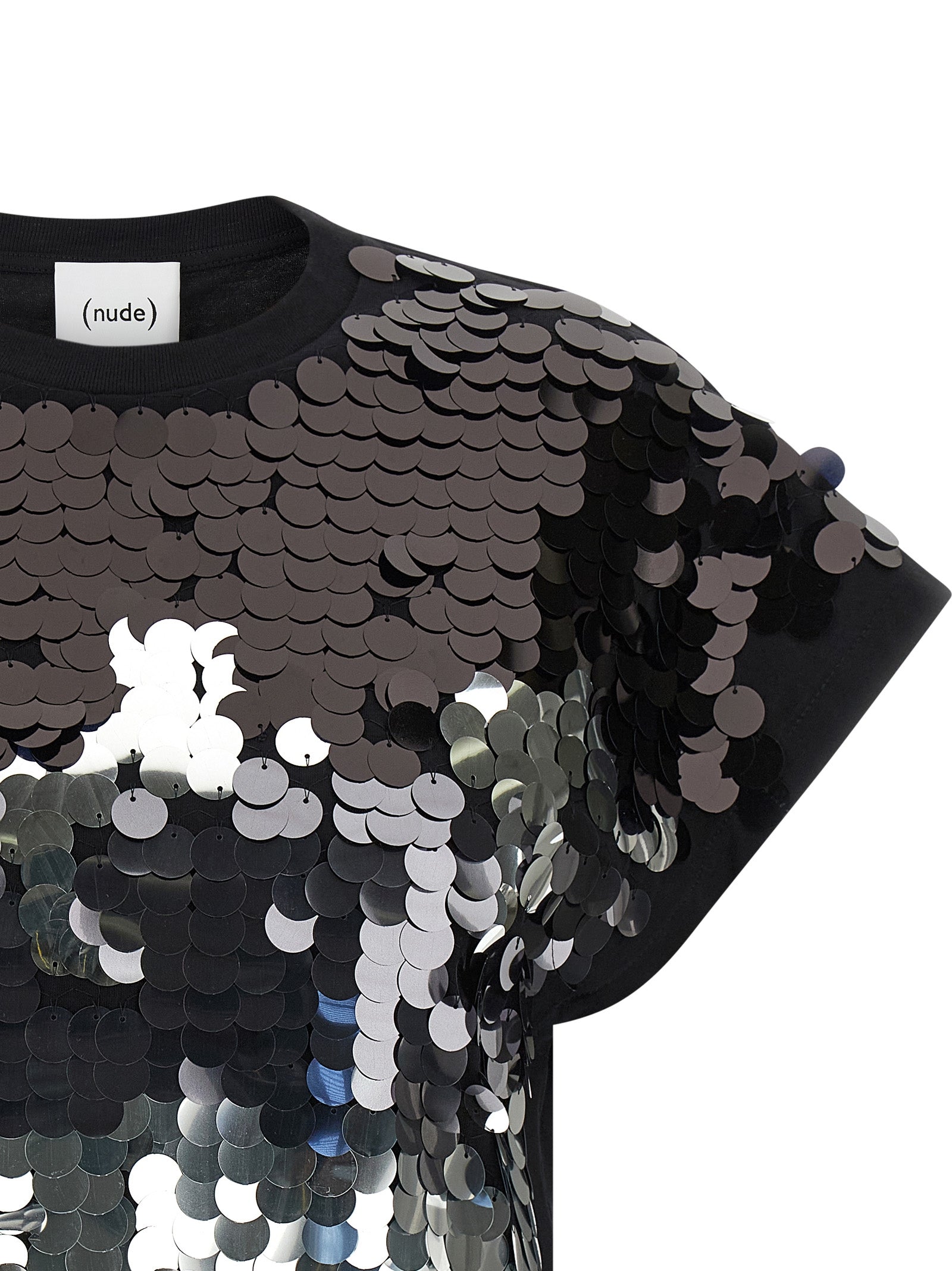 Sequin T-shirt Black Cotton