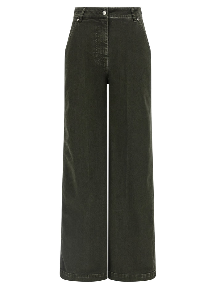 Wide leg jeans Black Cotton