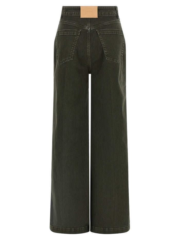 Wide leg jeans Black Cotton
