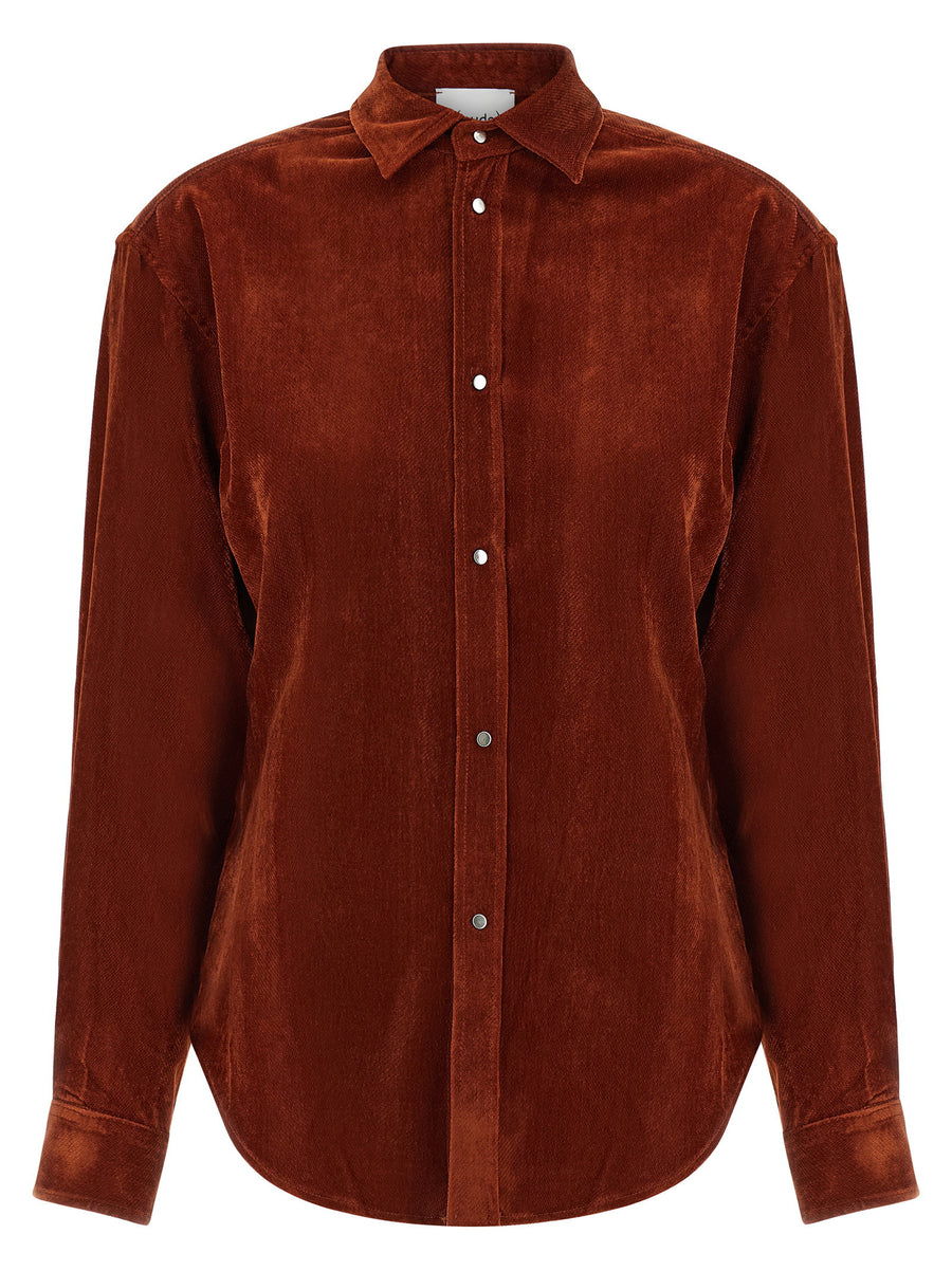 Nude Velvet Shirt — rust