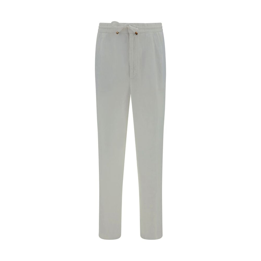 White Linen Casual Pants