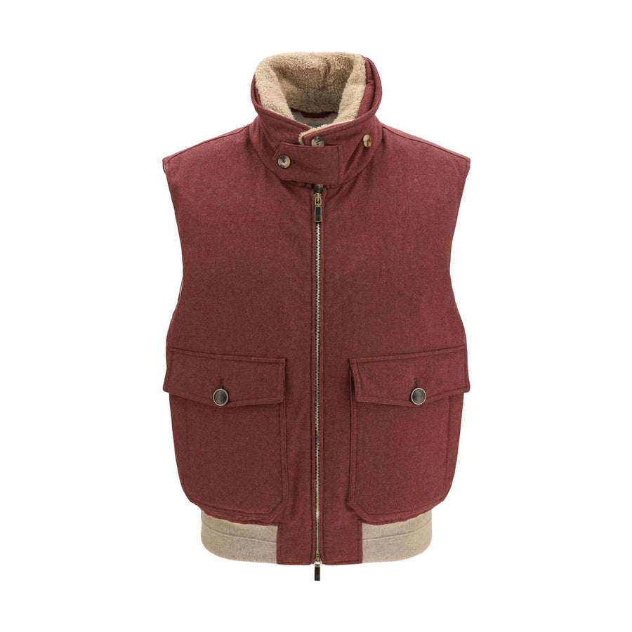 Bordeaux Wool Oves Aries Sleeveless Jacket Clothing
