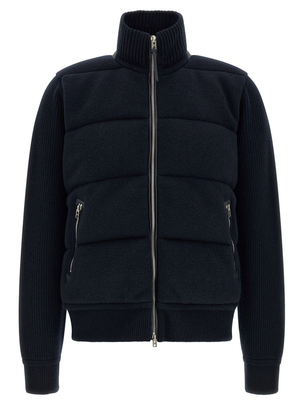 Blue Virgin Wool Full-Length Jacket Clothing