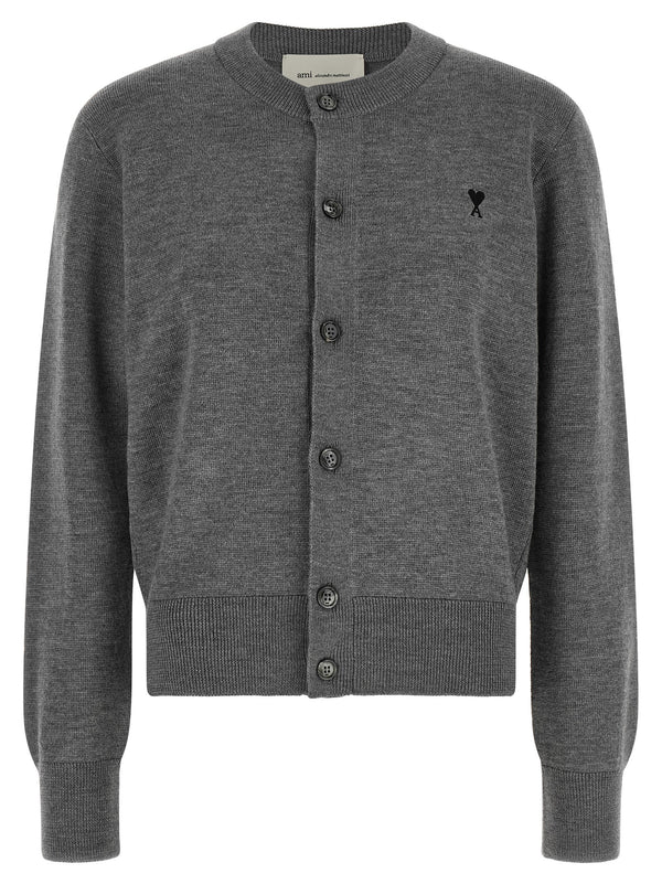 Gray Wool Cardigan Clothing