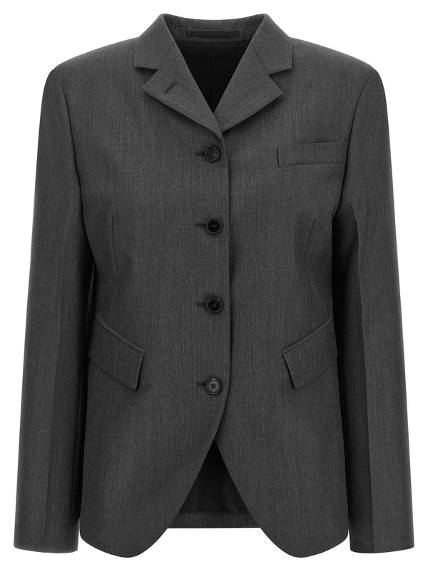 Gray Wool Blazer Clothing