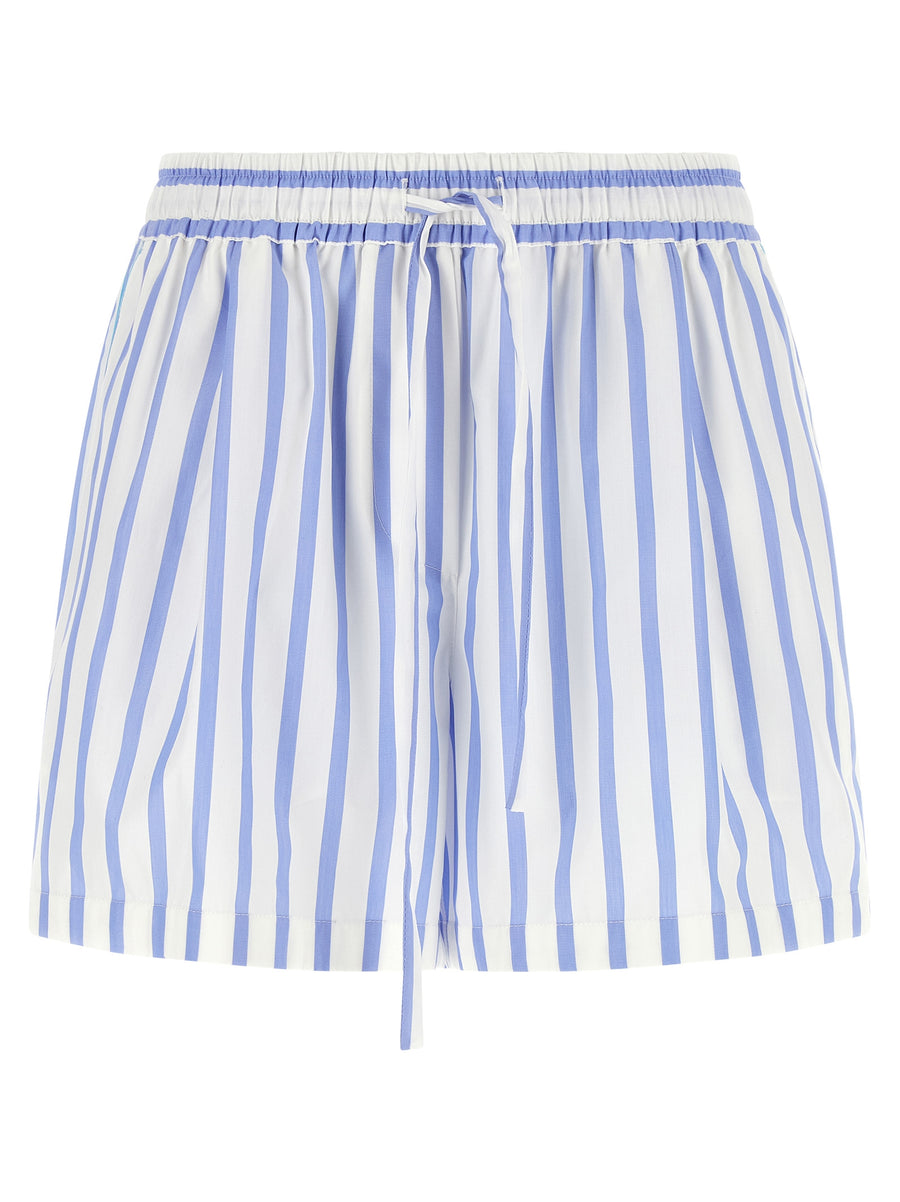 Blue Cotton Bermuda Shorts