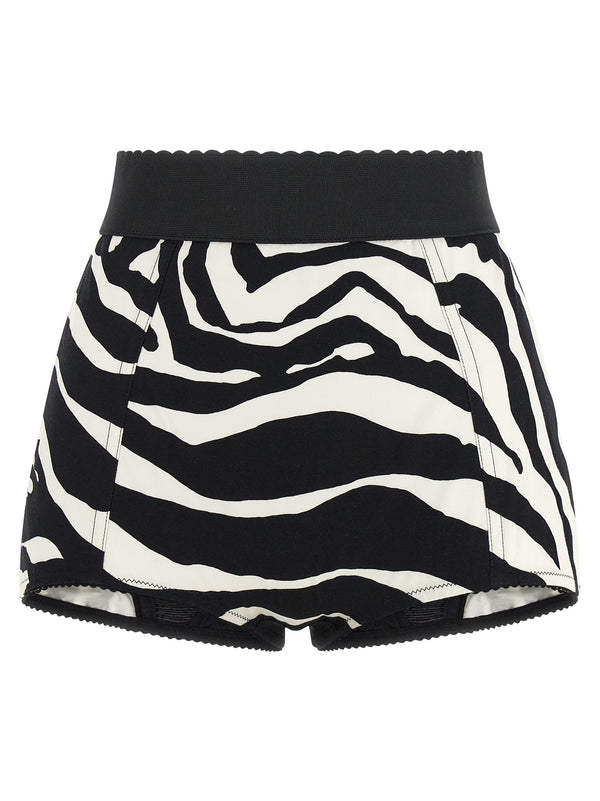 Bicolor Cotton Bermuda Shorts