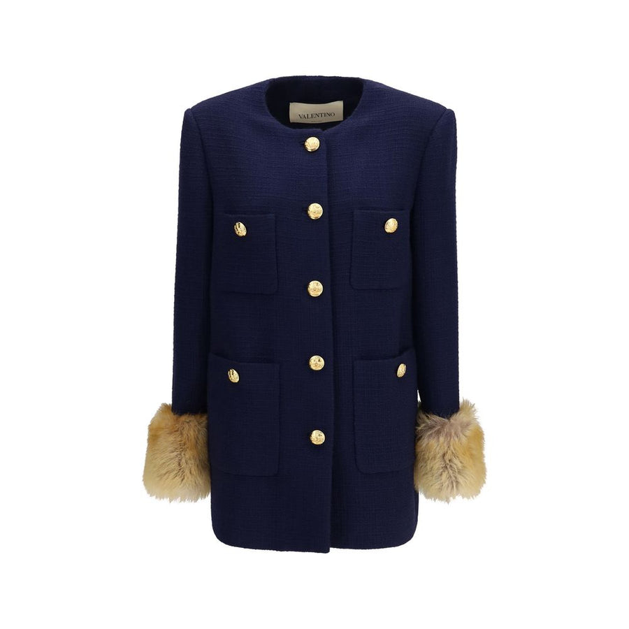Blue Wool Oves Aries Coat Clothing