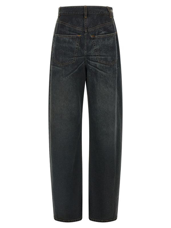 Blue Cotton Flared Jeans Clothing