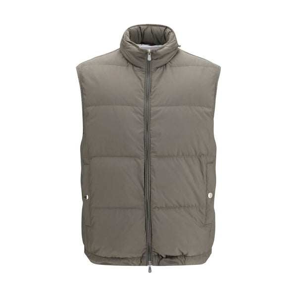 Gray Polyester Sleeveless Jacket Clothing
