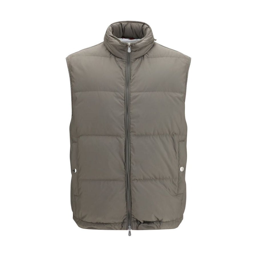 Gray Polyester Sleeveless Jacket Clothing