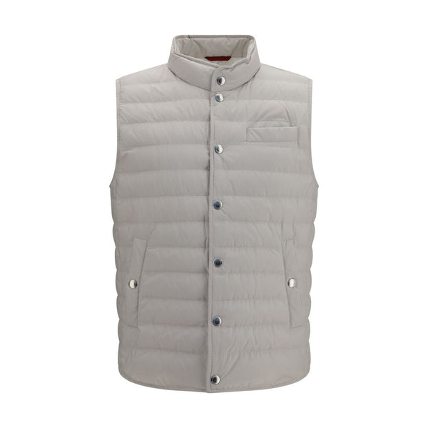 White Polyester Sleeveless Jacket Clothing