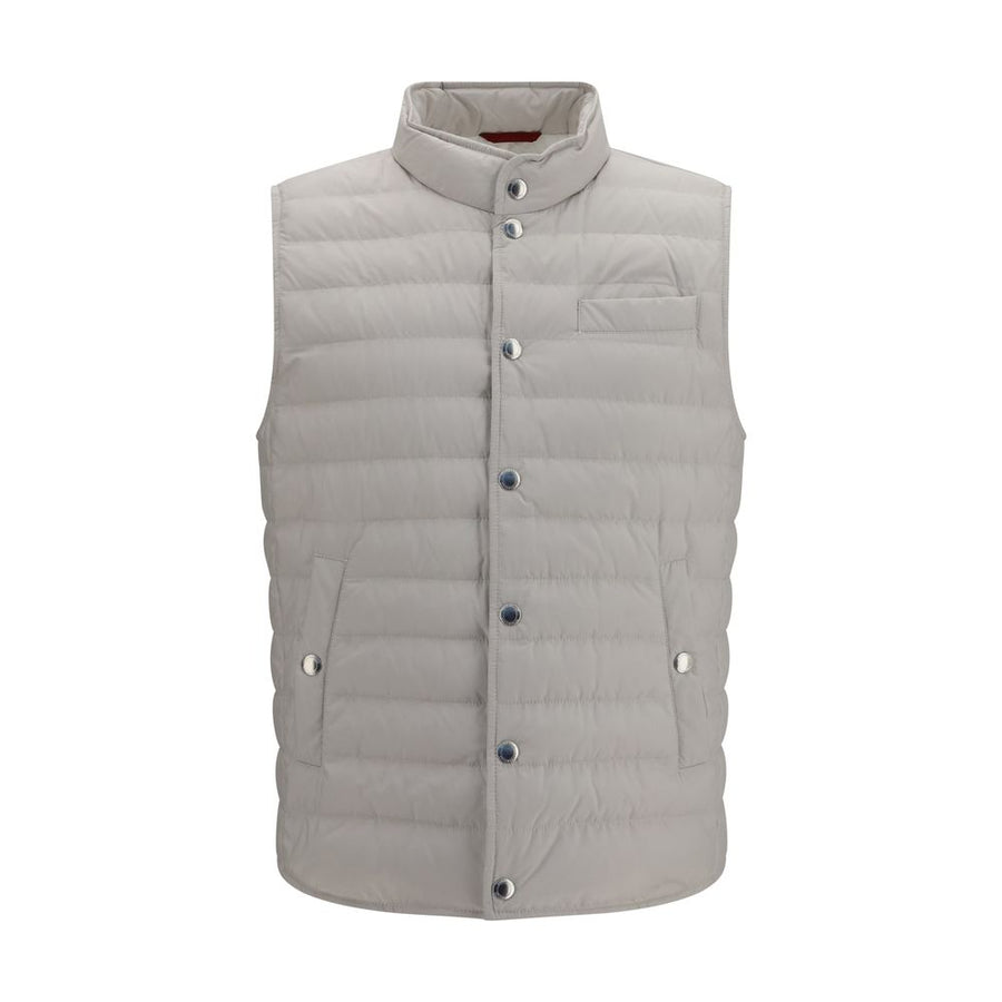 White Polyester Sleeveless Jacket Clothing