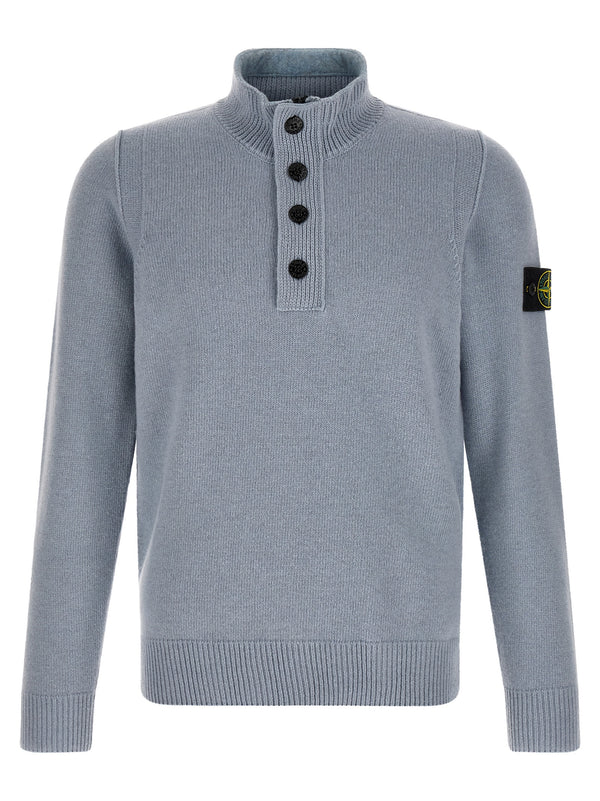 Blue Virgin Wool Cardigan Clothing