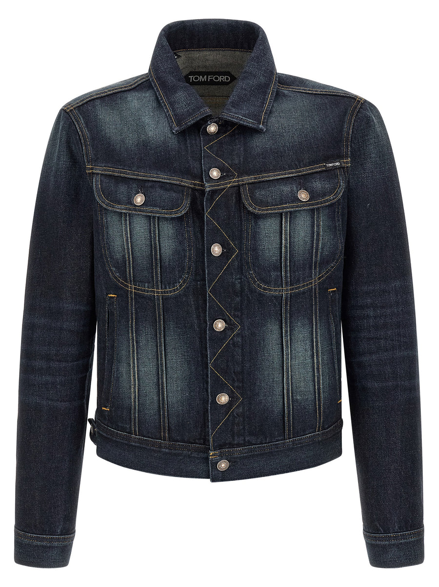 Blue Cotton Denim Jacket Clothing