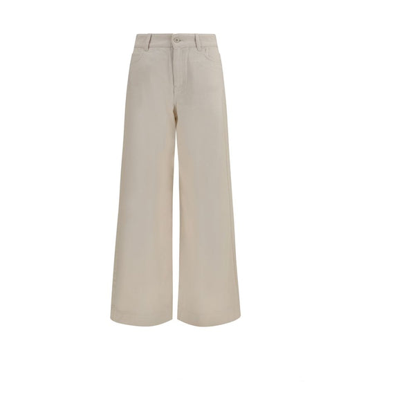 White Cotton Casual Pants