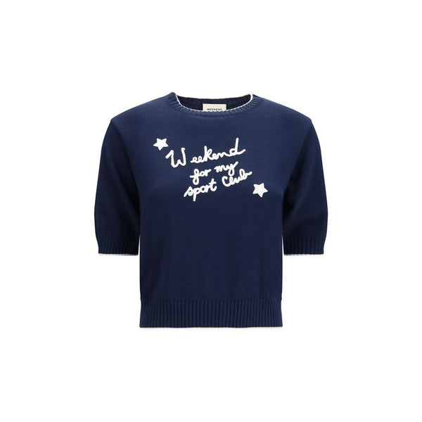 Blue Cotton Sweatshirt Clothing