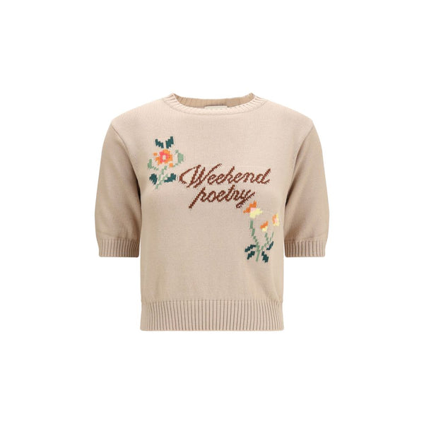 Beige Cotton Sweatshirt Clothing