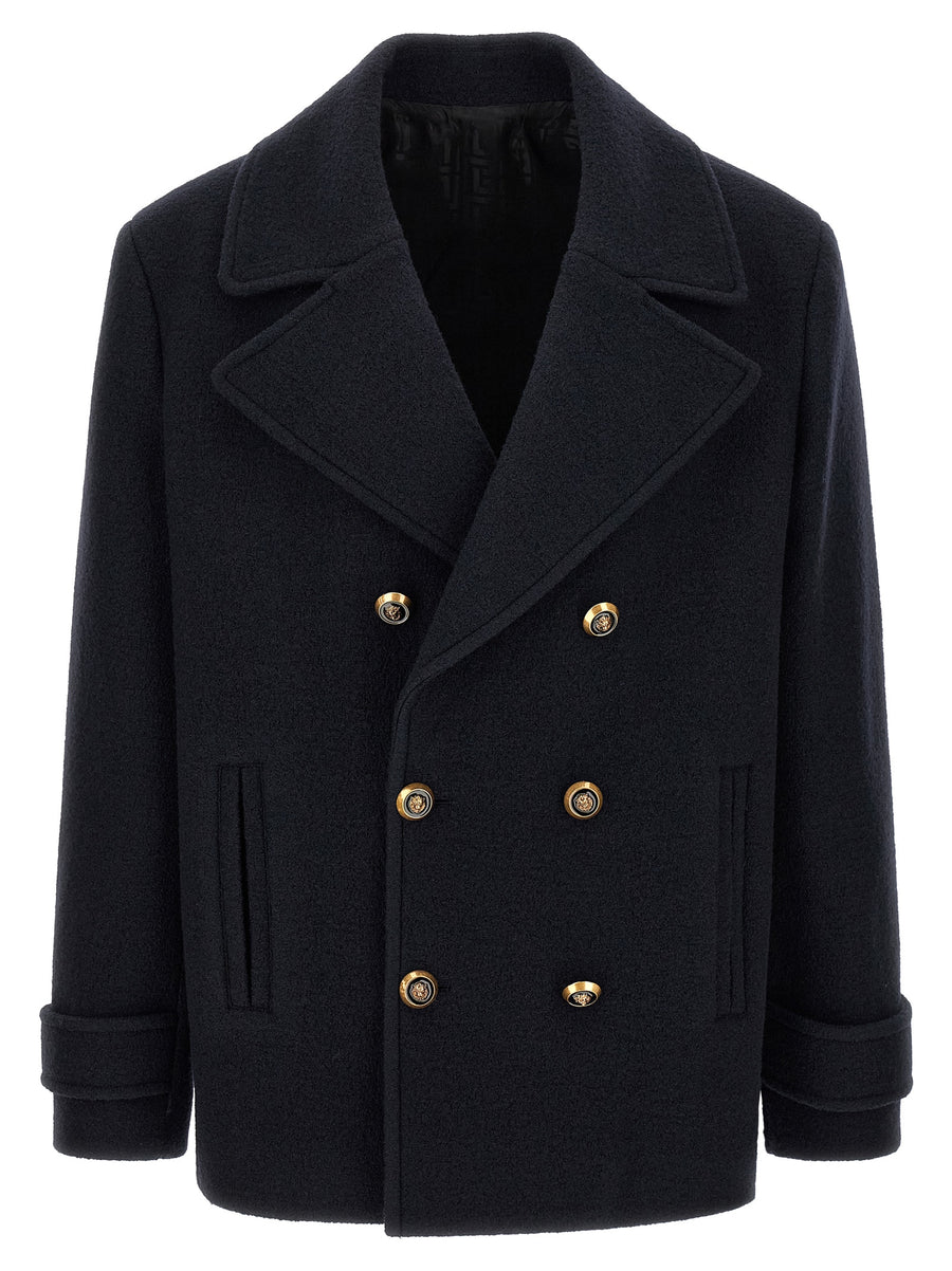Blue Virgin Wool Coat Clothing