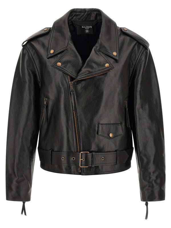 Black Calfskin Leather Jacket Clothing