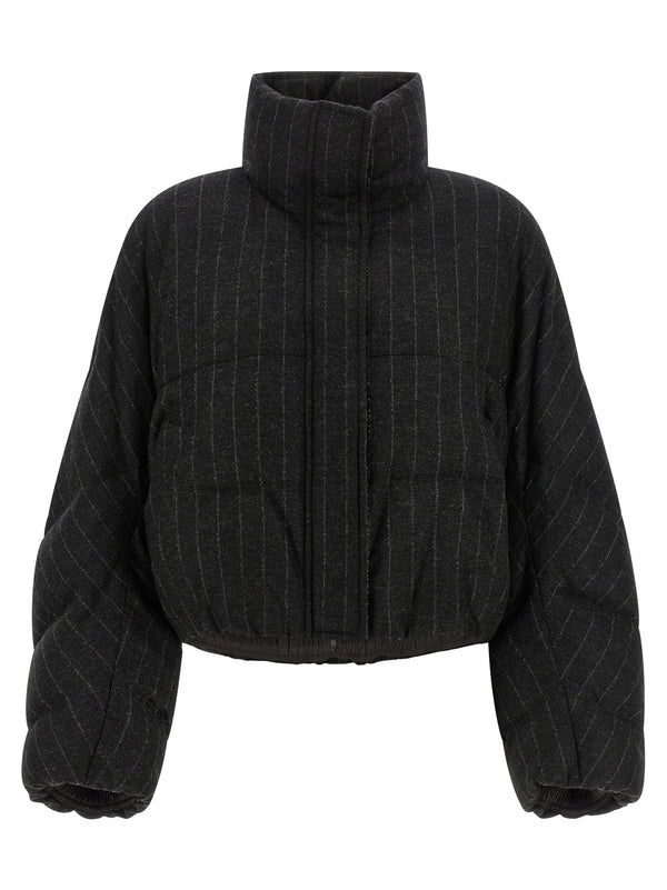 Gray Virgin Wool Full-Length Jacket Clothing