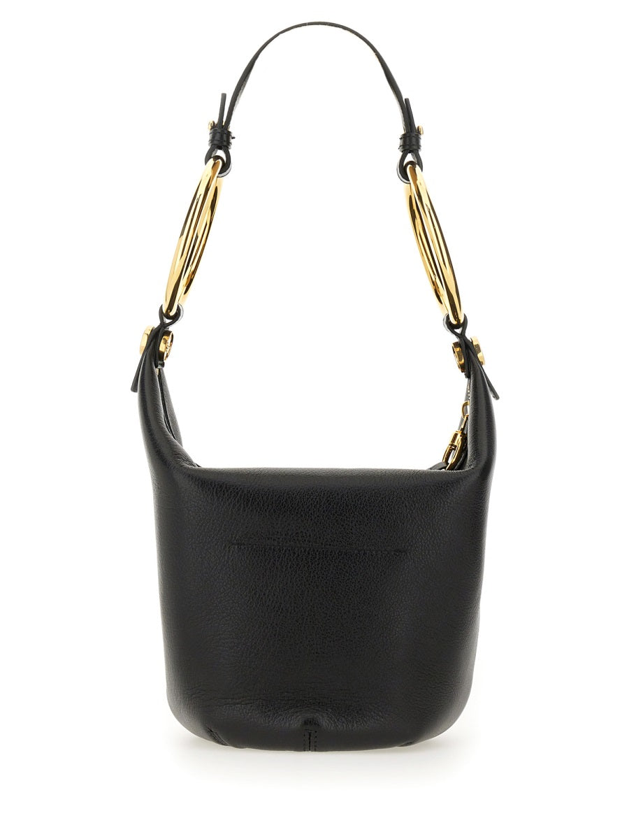 Small Bracelet Bag Black Leather Shoulder