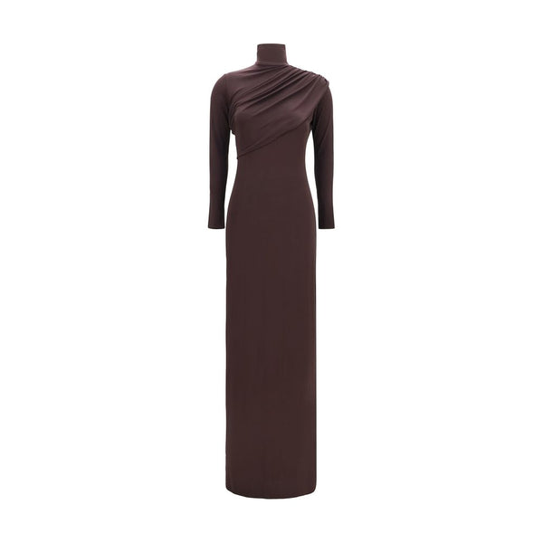 Brown Viscose Casual Dress