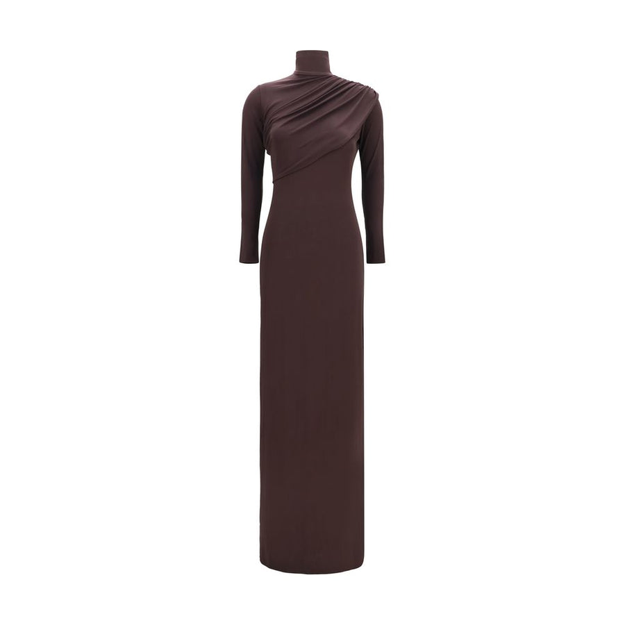 Brown Viscose Casual Dress