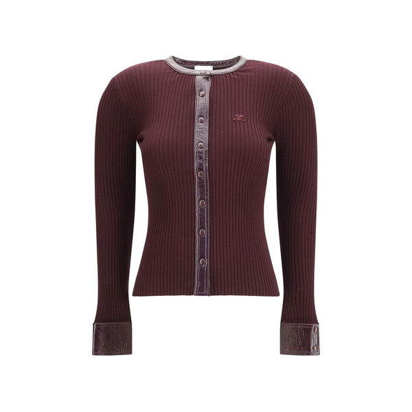 Bordeaux Viscose Cardigan Clothing