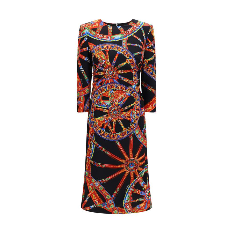 Multicolor Silk Cocktail Dress